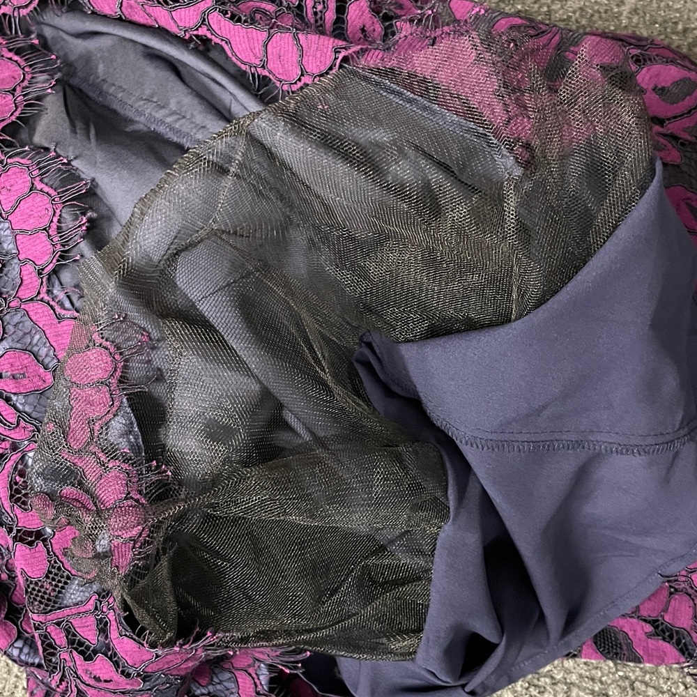 Eliza J Deep Purple Lace Long Sleeve Dress Mother of the Bride cocktail formal - Picture 6 of 6
